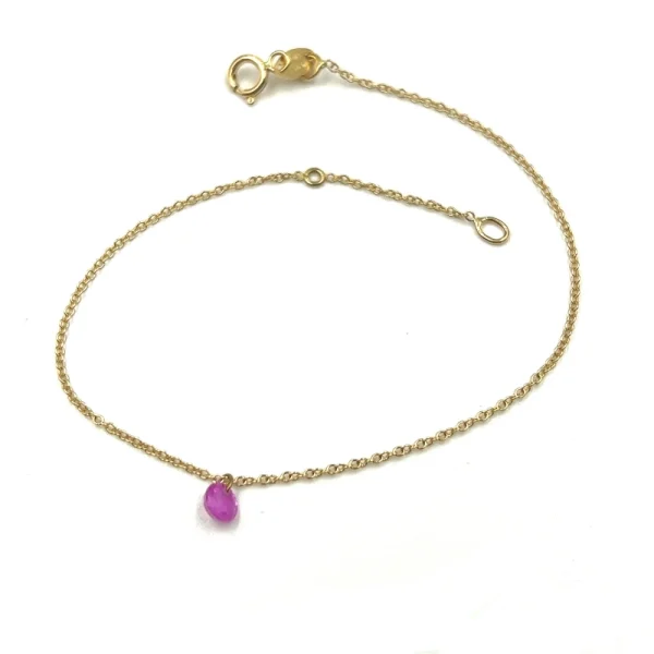 Bracciale modello Bea in oro giallo con Zaffiro Rosa