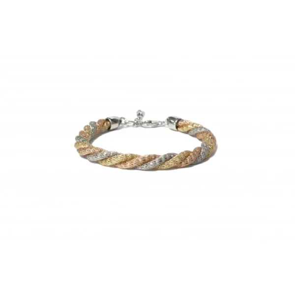 Bracciale in argento con maglia in rame