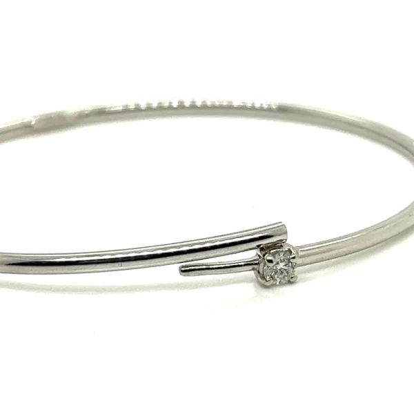 Bracciale schiava in oro bianco con Brillante solitario - immagine 6