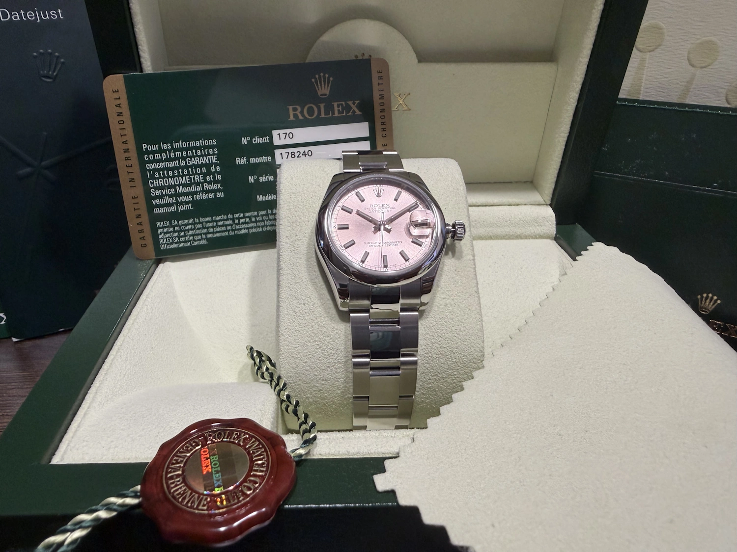 ROLEX DATEJUST 31MM 178240 DIAL PINK